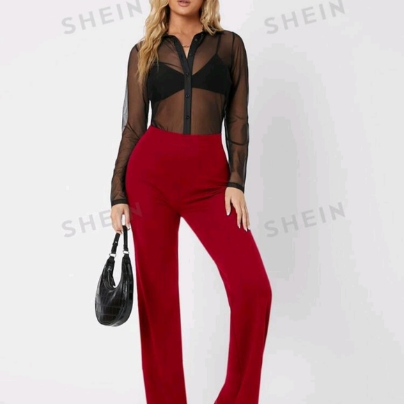 Red flare pants - Picture 6 of 9